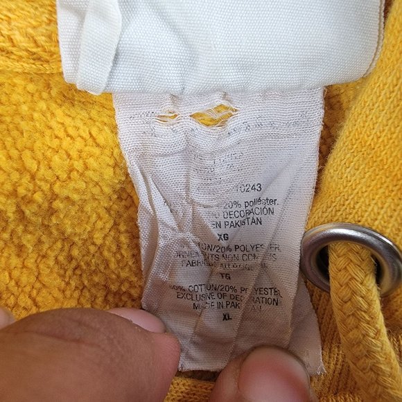 Champion Reverse Weave Mens XL Yellow Pullover Sweater Outdoors Winter Warm - Picture 6 of 11